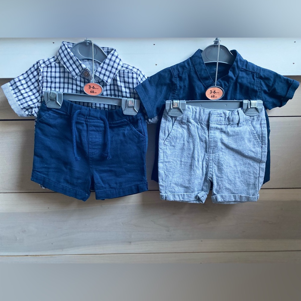 Nautical Baby Shirt and Short Sets (2), 3-6 months